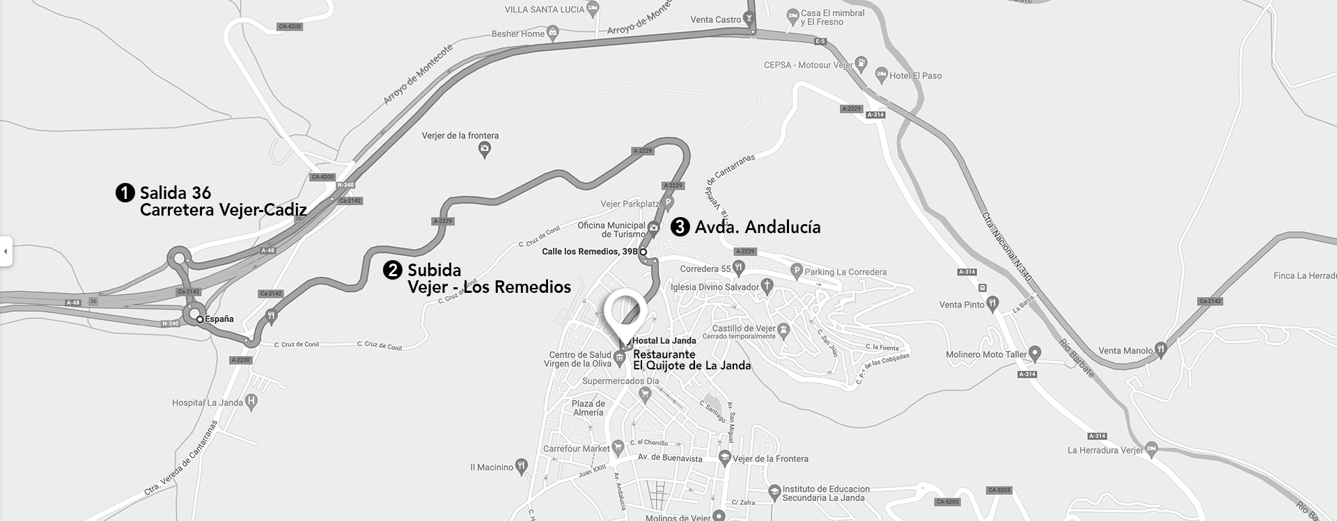 How to get to Hostal La Janda in Vejer de La Frontera