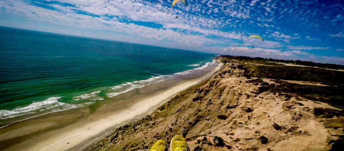 Vista playa el palmar desde parapente